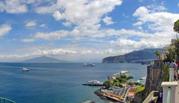 Panoramic view from the “Villa Comunale” in Sorrento